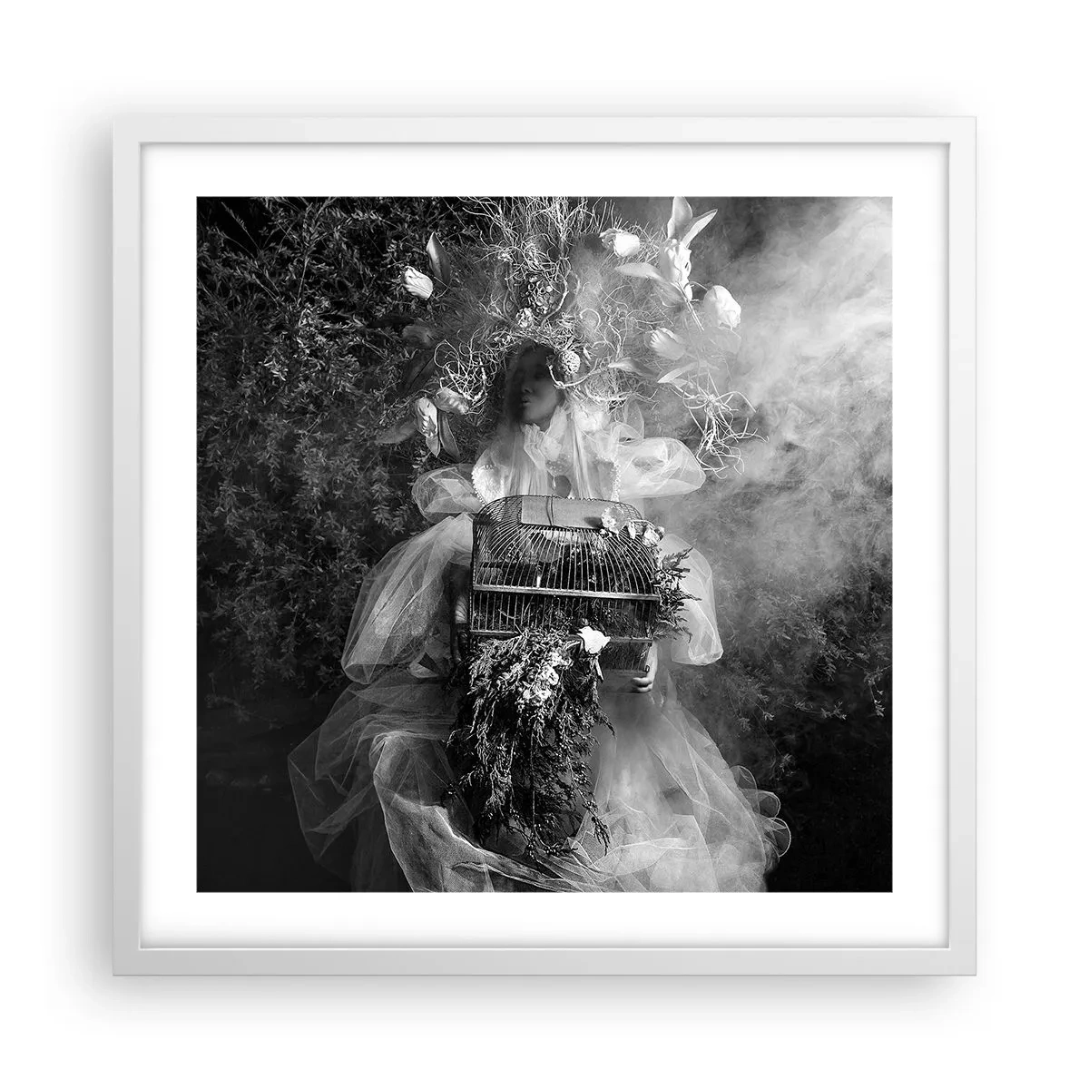 Plakat i hvid ramme - Selve Moder - Naturen - 50x50 cm