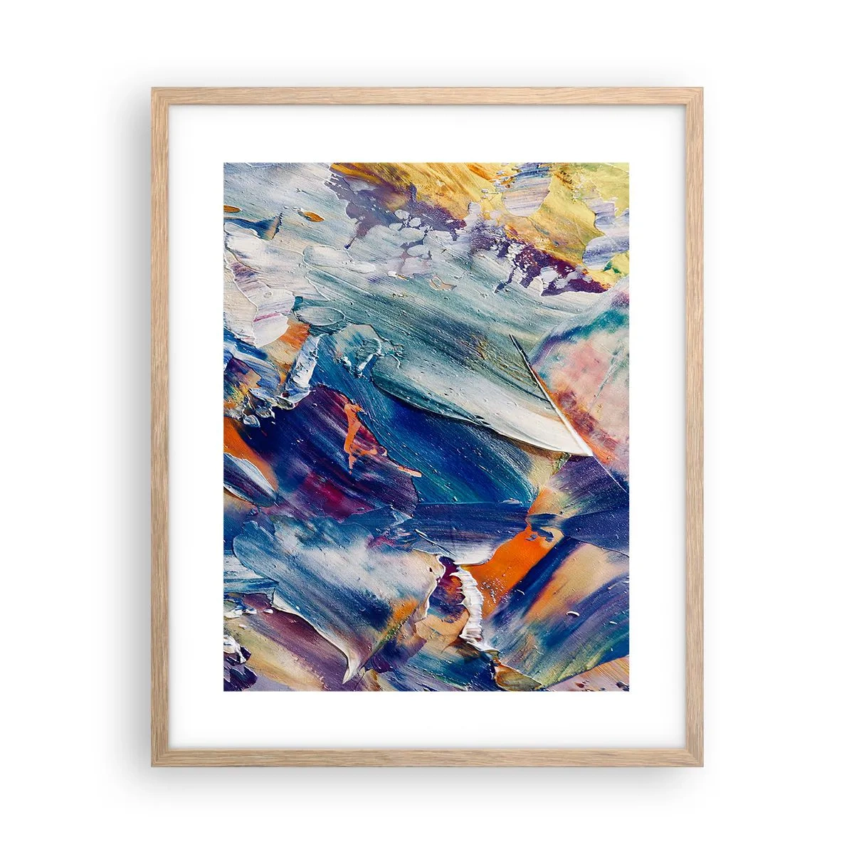 Plakat i ramme af lyst egetræ - Forvirring af farver - 40x50 cm