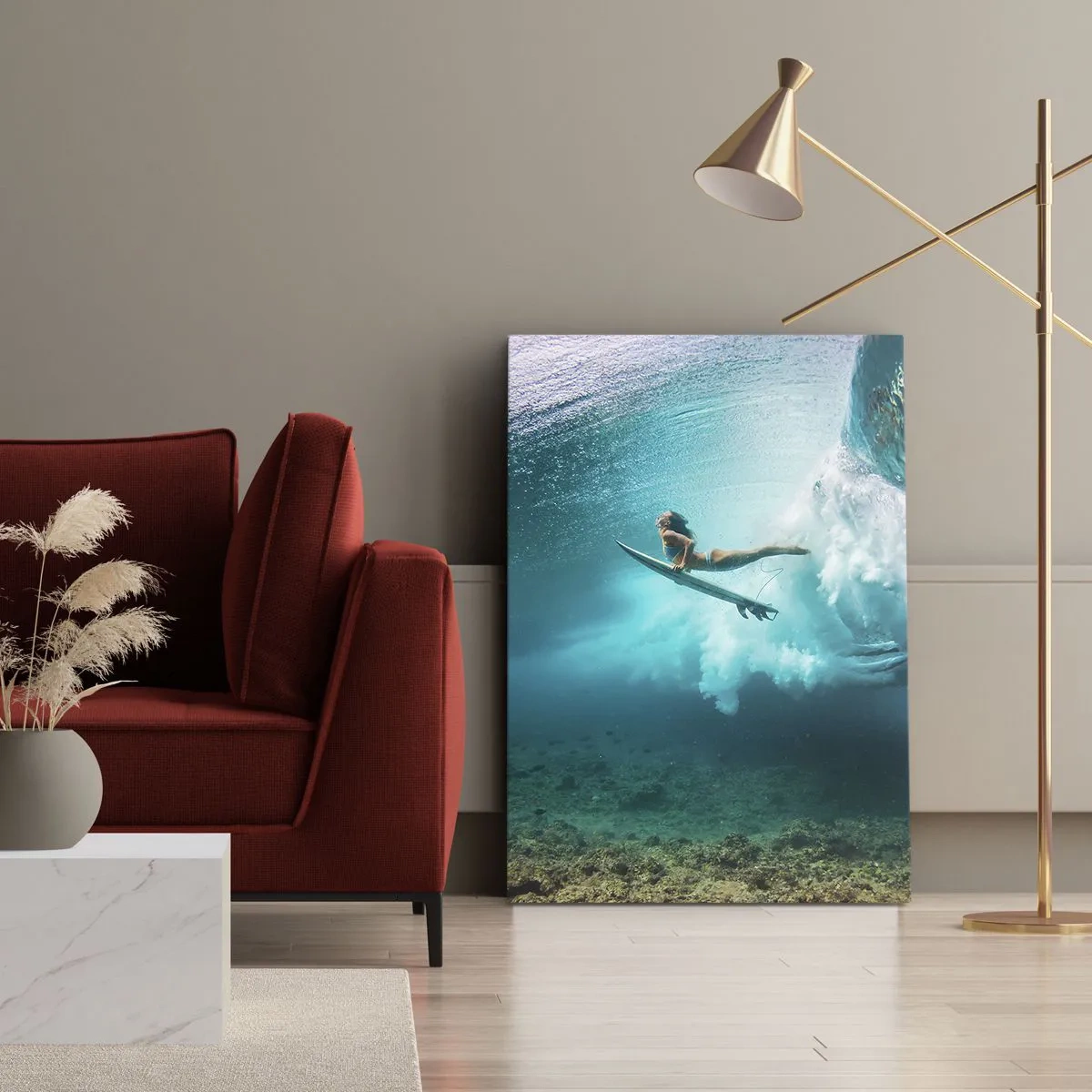 Lærredstryk - Billede på lærred - Undervandsverden - 50x70 cm