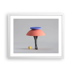 Plakat i hvid ramme - Surrealistisk komposition - 50x40 cm