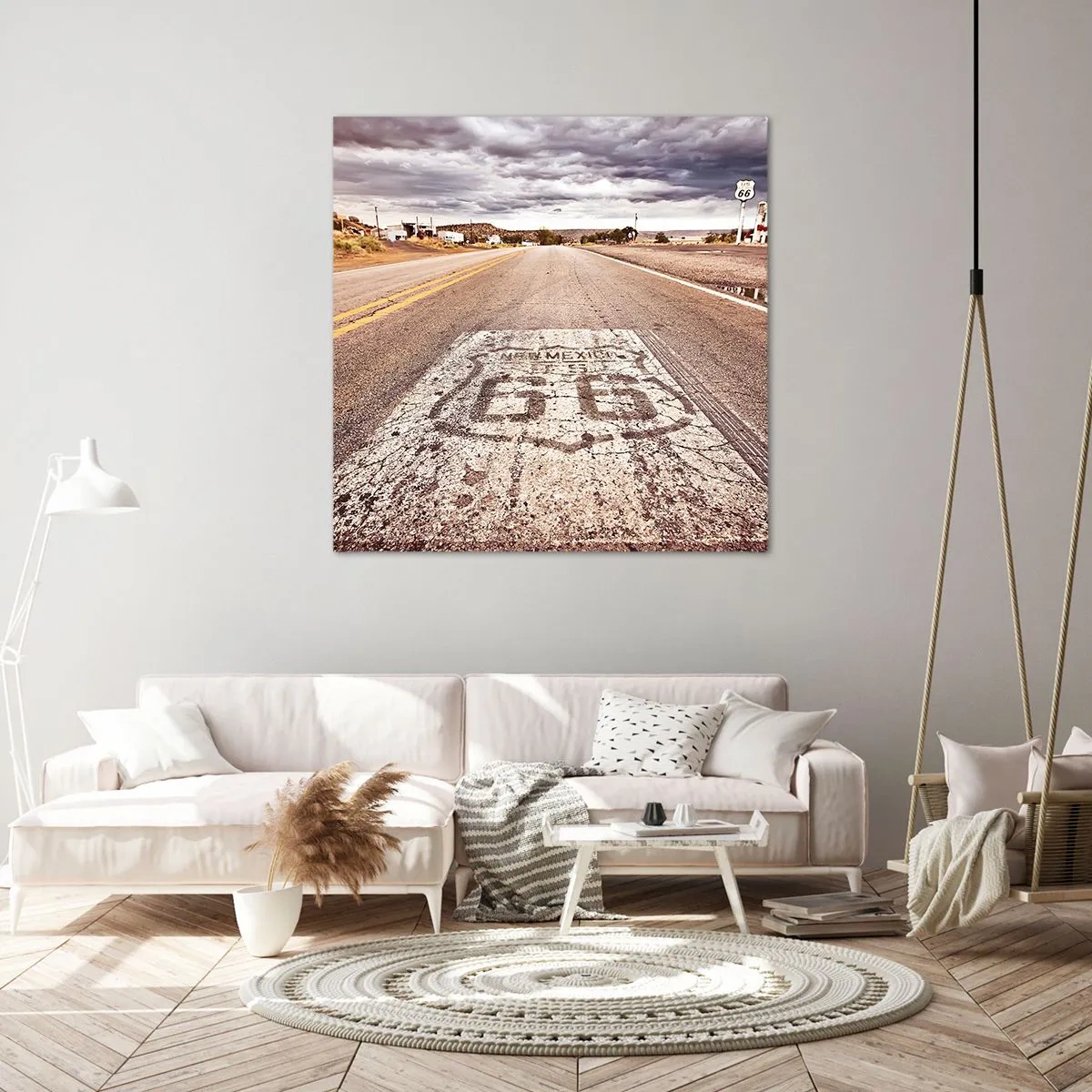 Lærredstryk - Billede på lærred - Mother Road - amerikansk legende - 30x30 cm