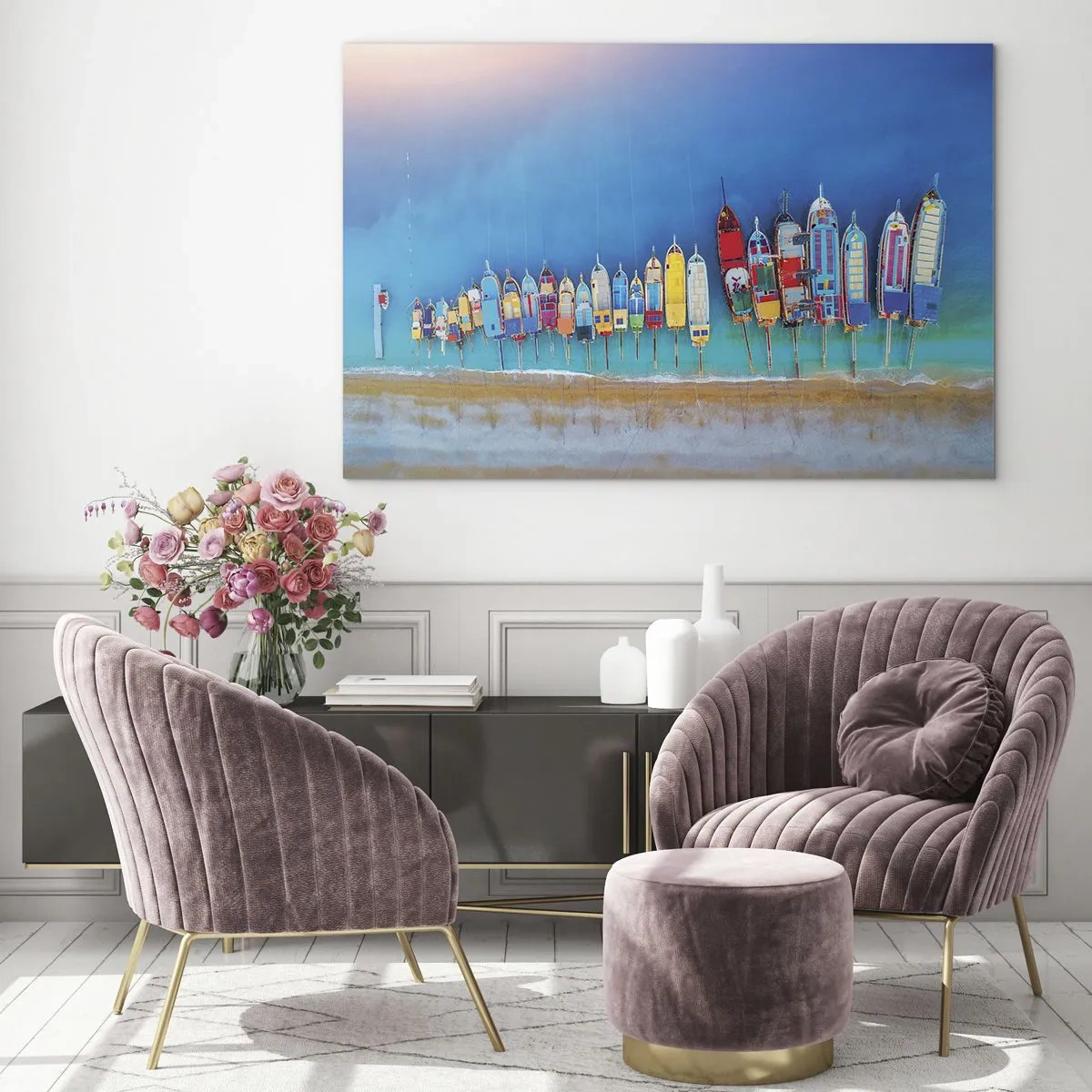 Billede på glas - Fra et fugleperspektiv - 100x70 cm