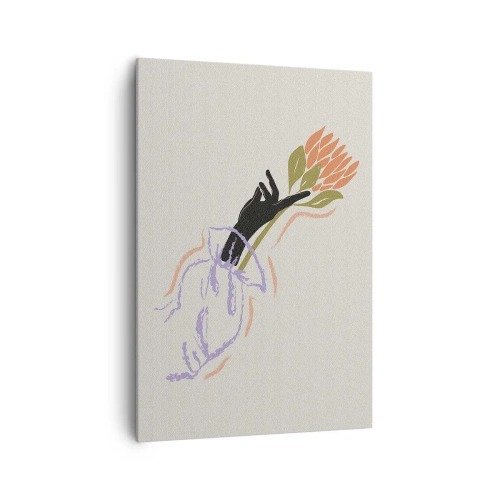 Lærredstryk - Billede på lærred - En søsterlig berøring - 70x100 cm