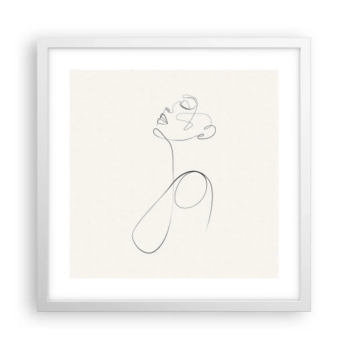 Plakat i hvid ramme - Sløjfet i drømme - 40x40 cm