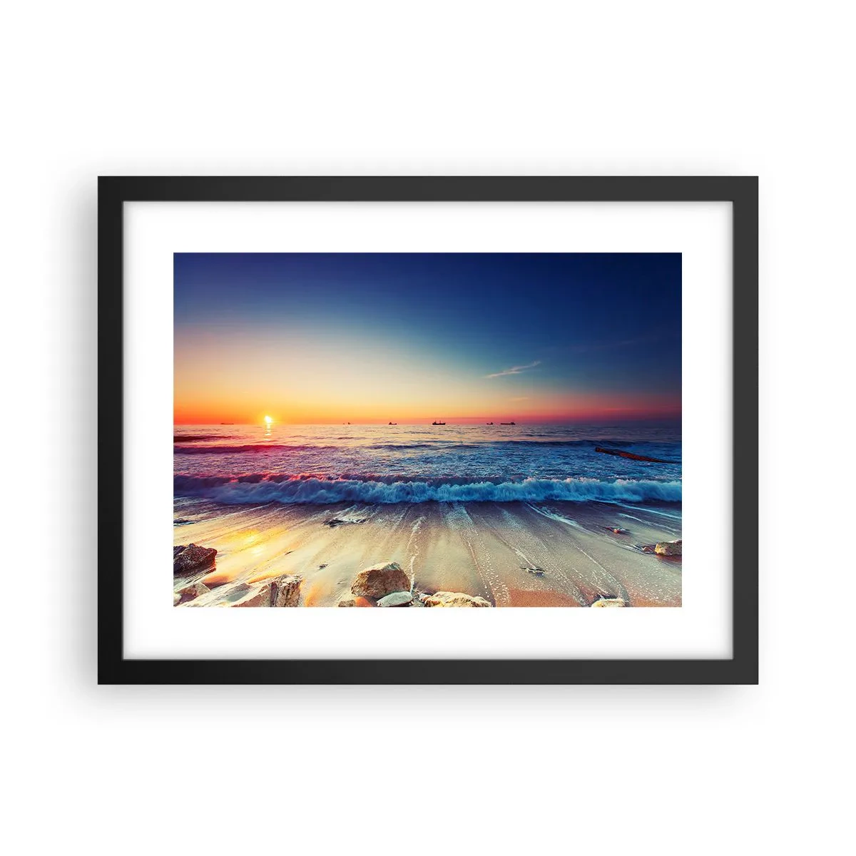 Plakat i sort ramme - Og hvad er der bag horisonten? - 40x30 cm