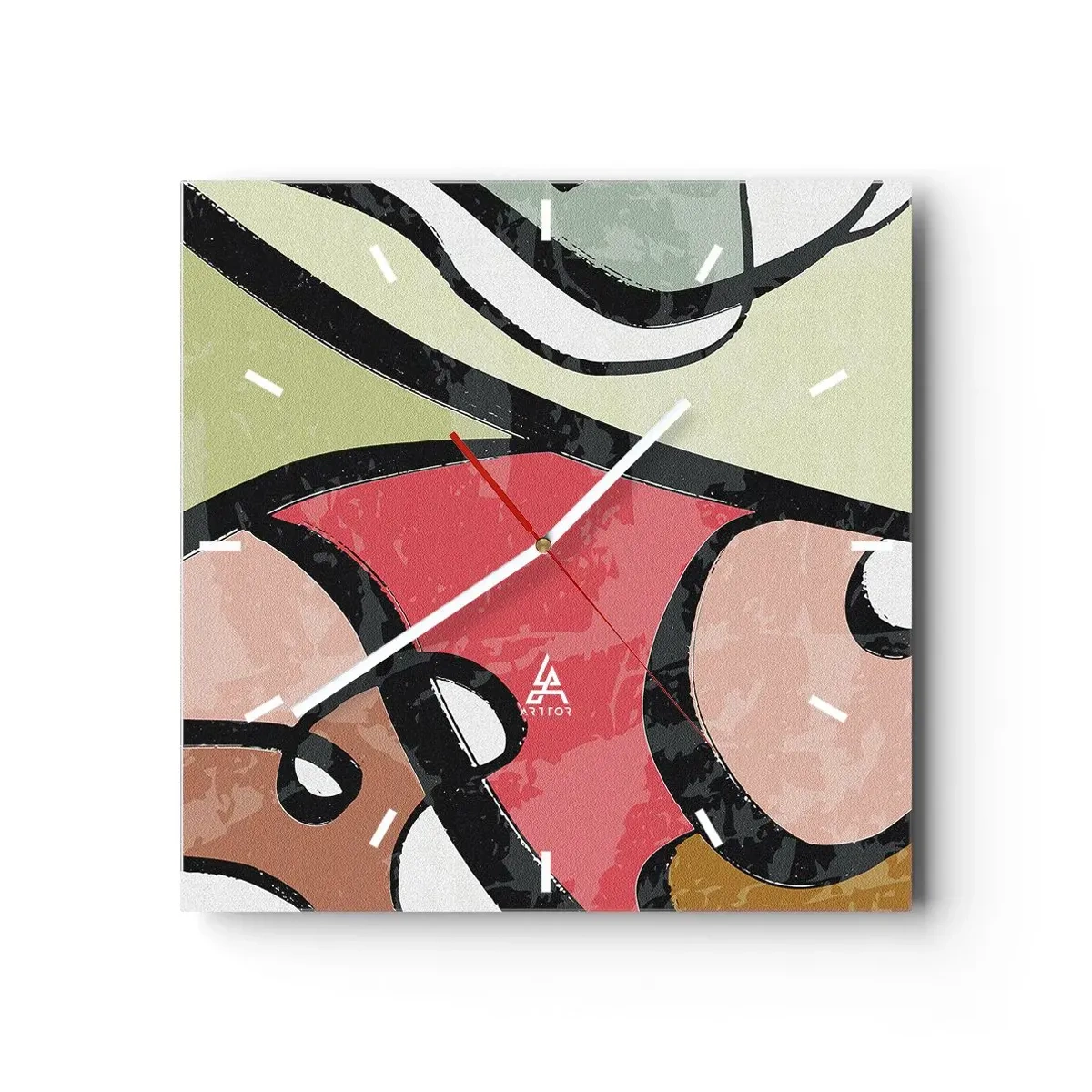 Vægur, Uret - Pirouetter blandt farver - 40x40 cm