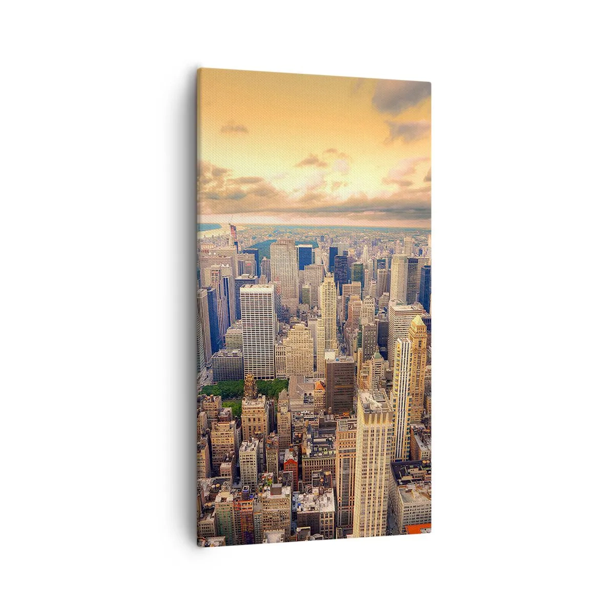 Lærredstryk - Billede på lærred - En forgyldt metropol - 55x100 cm