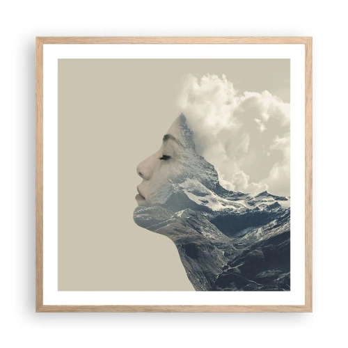 Plakat i ramme af lyst egetræ - Skønheden ved elementerne - 60x60 cm
