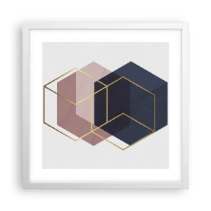 Plakat i hvid ramme - Styrken ved enkelhed - 40x40 cm