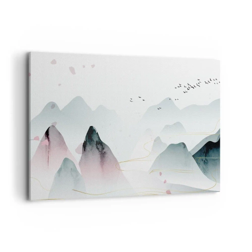 Lærredstryk - Billede på lærred - Over toppene - 120x80 cm