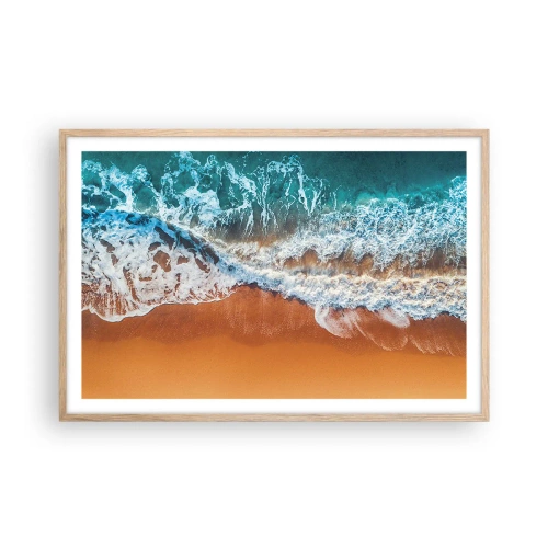 Plakat i ramme af lyst egetræ - Altid i tandem - 91x61 cm