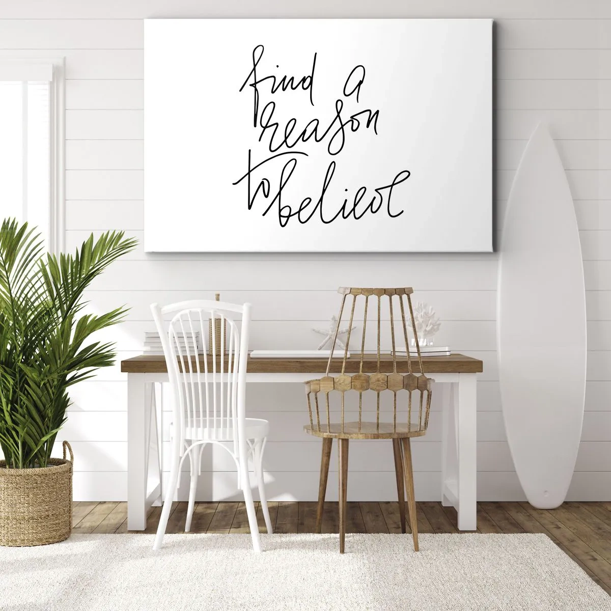 Lærredstryk - Billede på lærred - Et motiverende citat i minimalistisk stil - 70x50cm - Det er muligt - Moderne vægdekoration til stue og soveværelse ARTTOR