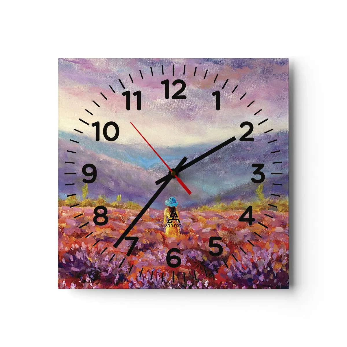 Vægur, Uret - I en verden af lavendel - 40x40 cm