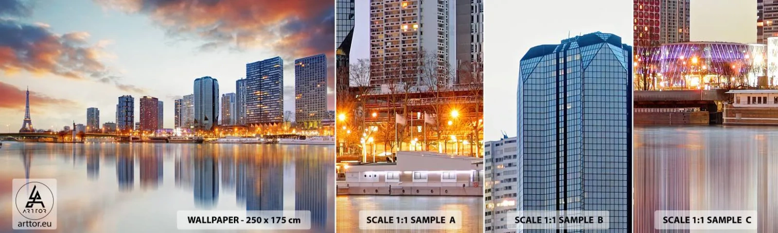 Fototapet Prøve Standard Eco - Den monumentale ro i Paris - By, Paris, Eiffeltårnet - 100x30 cm