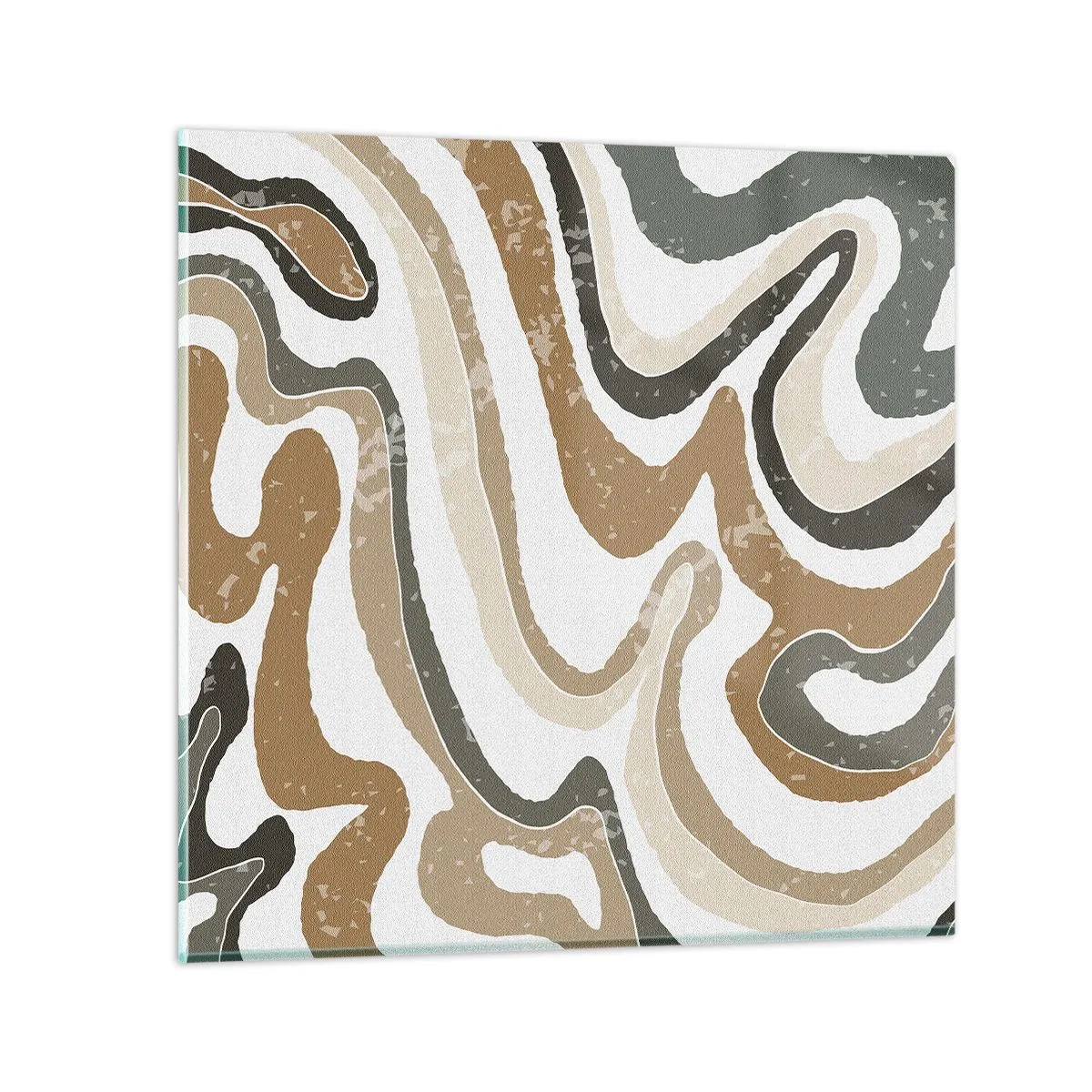 Billede på glas - Slyngninger af jordfarver - 30x30 cm