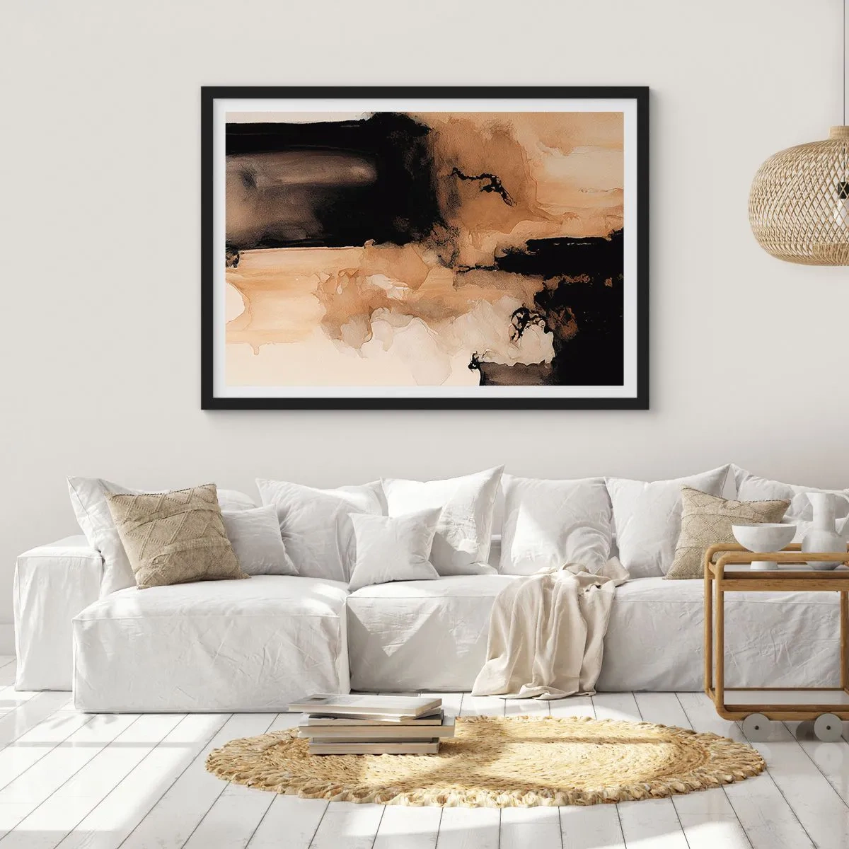Plakat i sort ramme - En spændende abstraktion - 50x40 cm