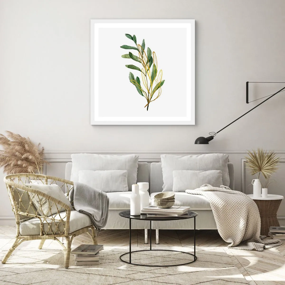 Plakat i hvid ramme - Alt, hvad der er godt - 50x50 cm