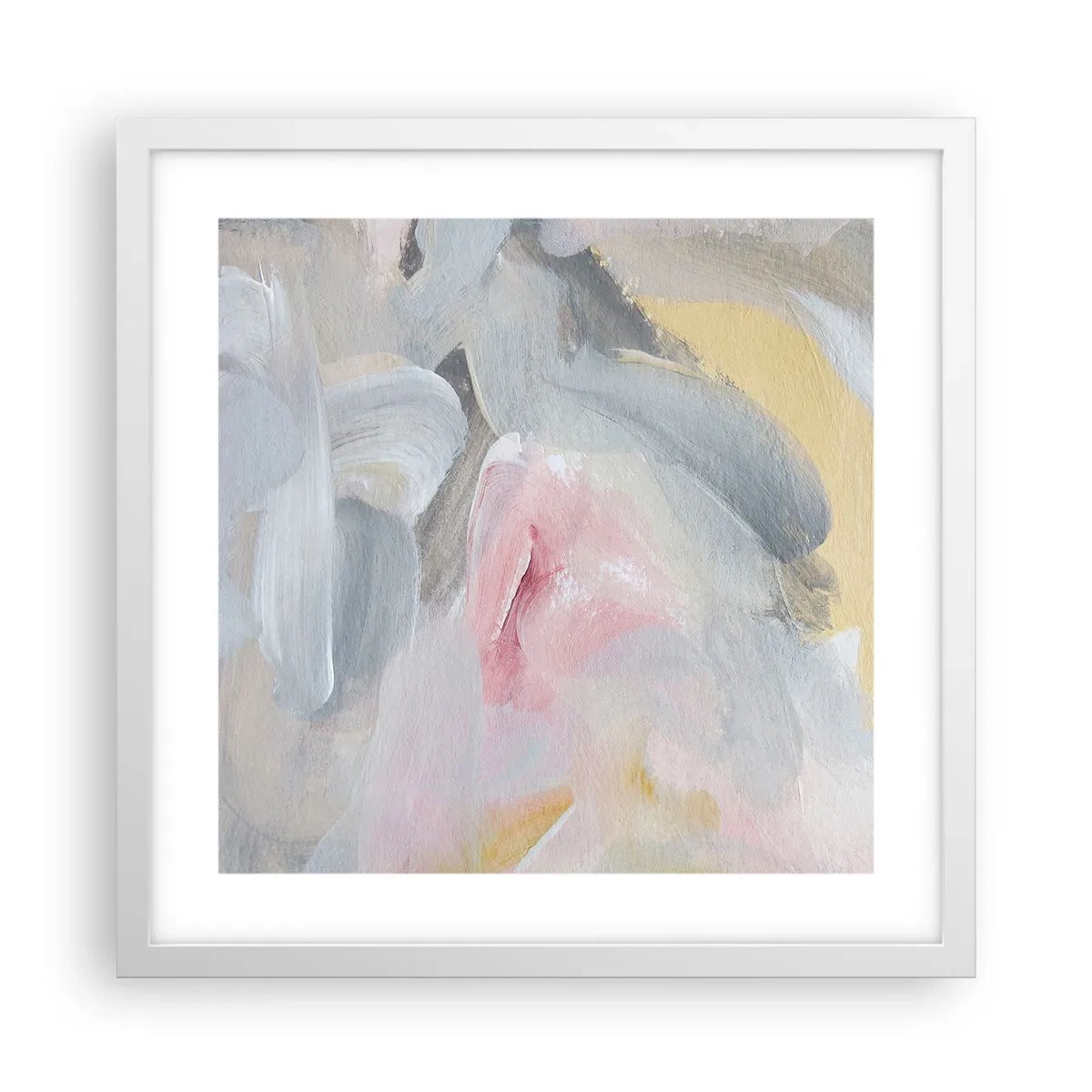 Plakat i hvid ramme - I en pastelfarvet verden - 40x40 cm