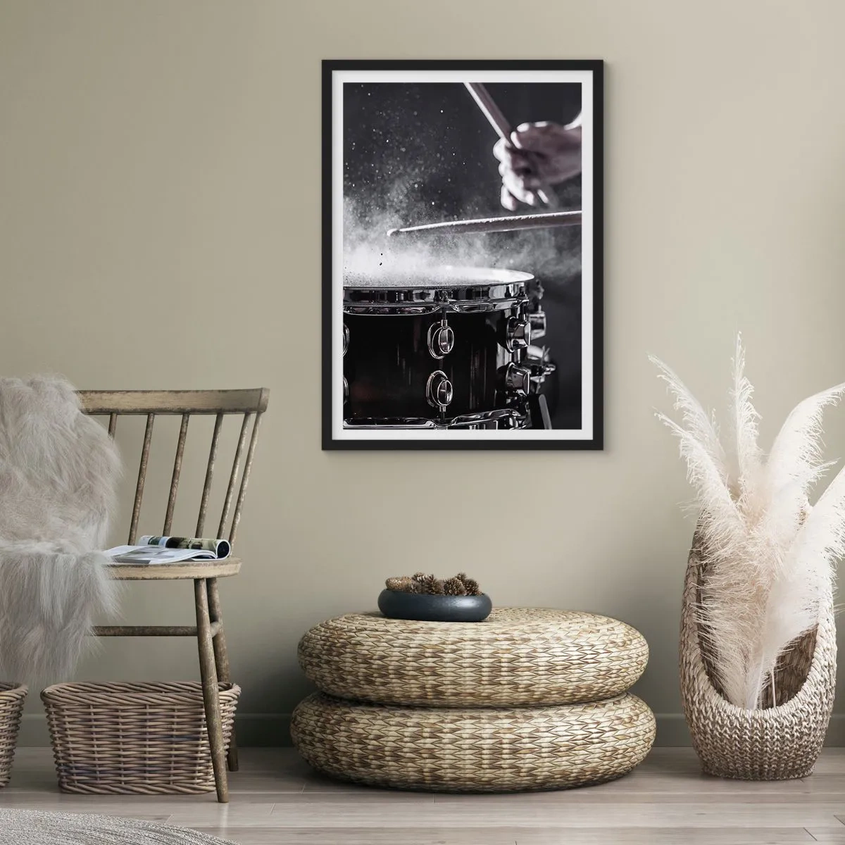 Plakat i sort ramme - Musikkens puls - 40x50 cm