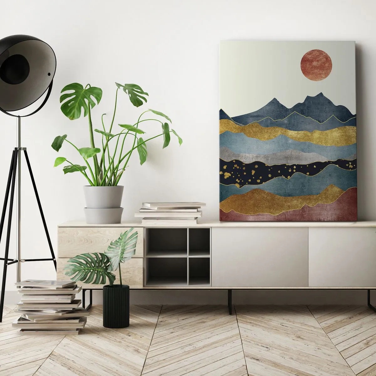 Lærredstryk - Billede på lærred - Et tværsnit af verden - 50x70 cm