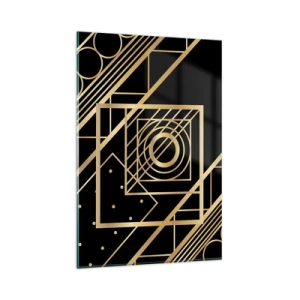 Billede på glas - Gylden geometri - 80x120 cm