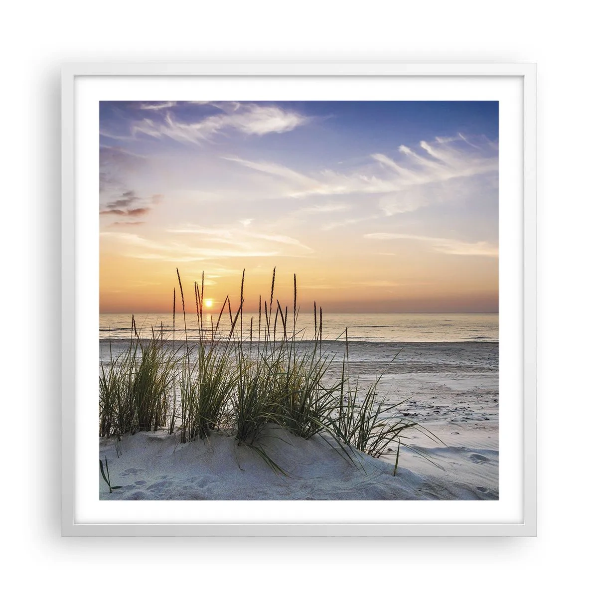 Plakat i hvid ramme - Se, tænk, føl - 60x60 cm