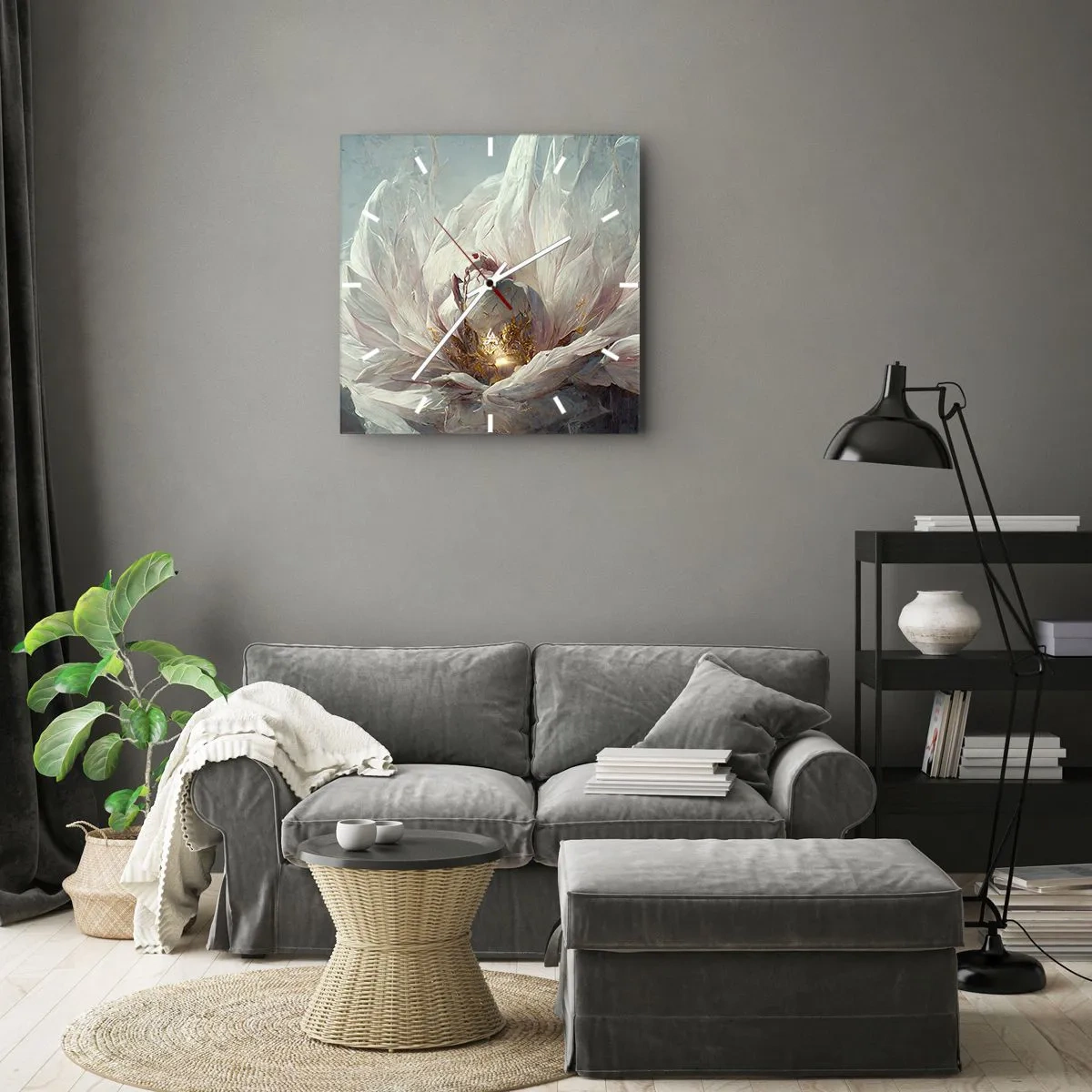Vægur, Uret - Blomstrer en gang om hundrede år - 40x40 cm