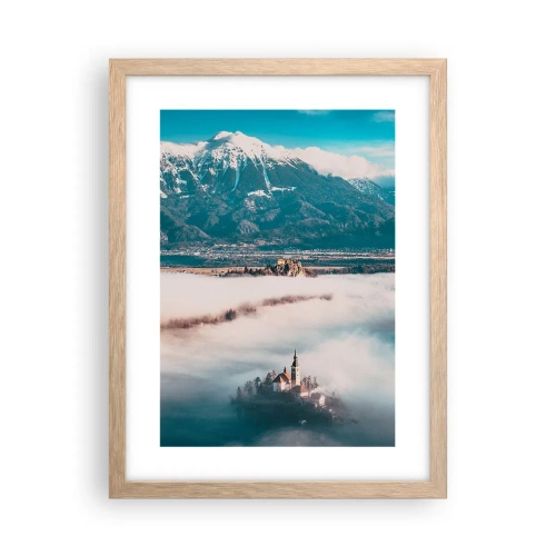 Plakat i ramme af lyst egetræ - Begyndelsen på et eventyr - 30x40 cm