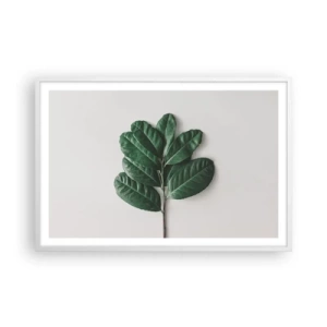 Plakat i hvid ramme - Tegning af selve naturen - 91x61 cm
