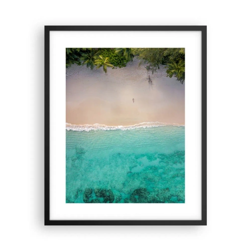 Plakat i sort ramme - Paradis strand - 40x50 cm