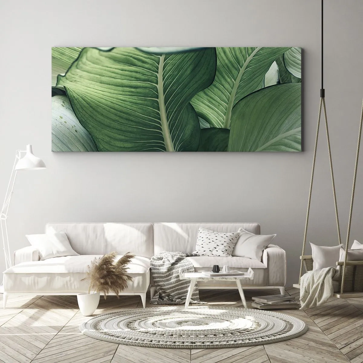 Lærredstryk - Billede på lærred - Livet er intenst grønt - 100x40 cm