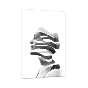Billede på glas - Et surrealistisk portræt - 50x70 cm