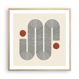 Plakat i ramme af lyst egetræ - Fra start til slut - 60x60 cm