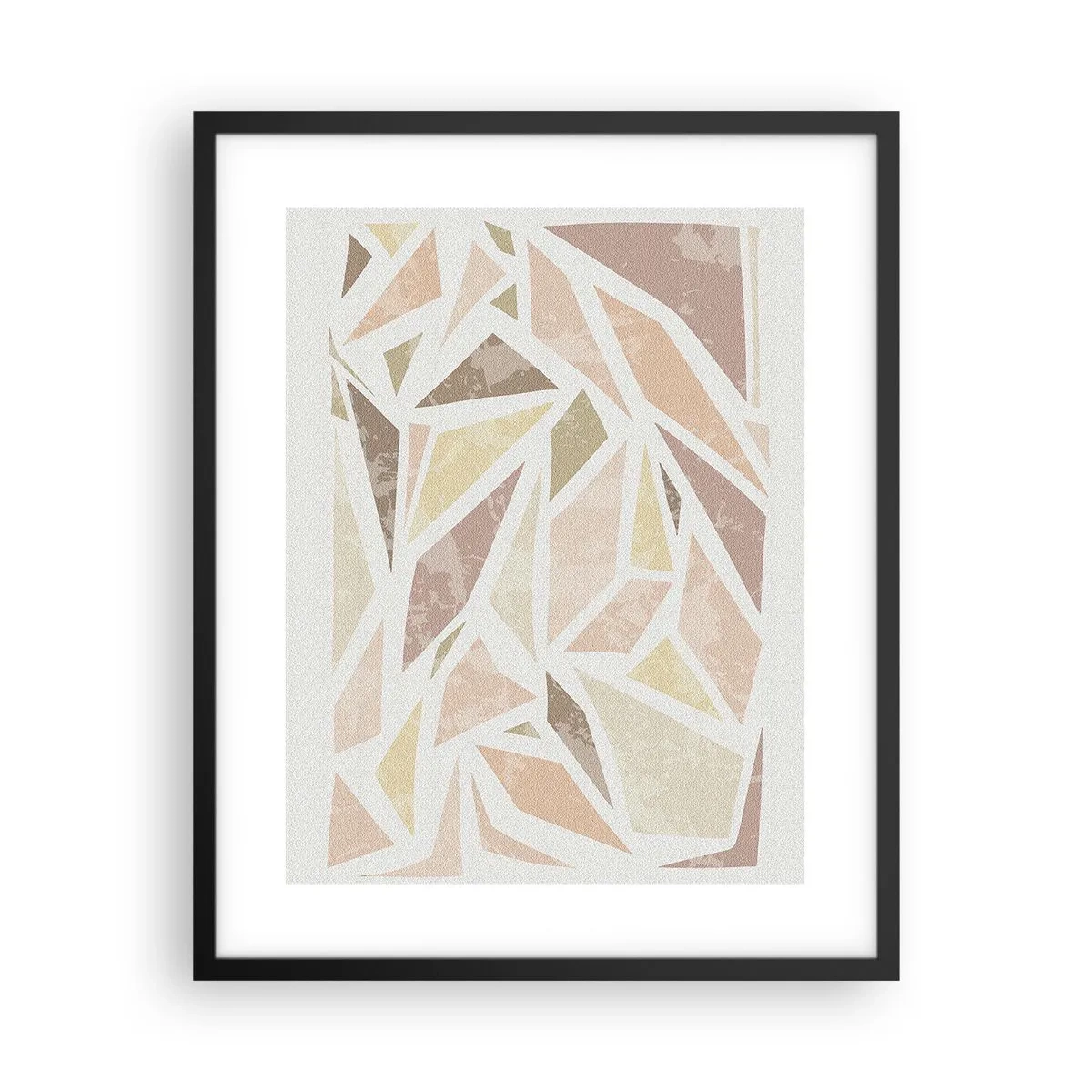 Plakat i sort ramme - Komposition af farvet glas - 40x50 cm