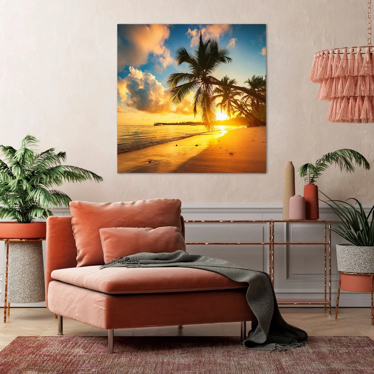 Lærredstryk - Billede på lærred - Caribisk drøm - 30x30 cm