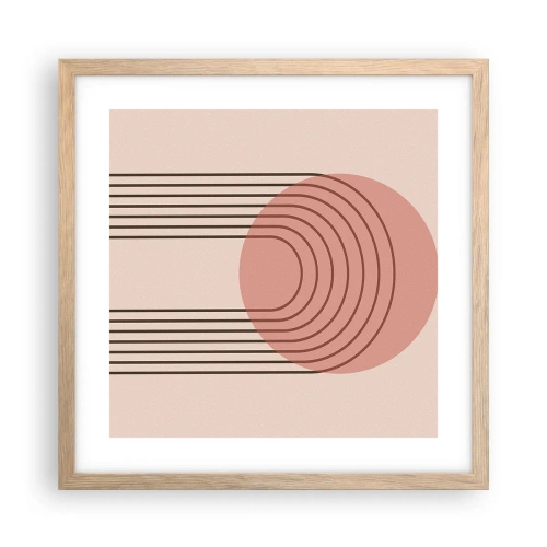 Plakat i ramme af lyst egetræ - Uimodståelig tiltrækningskraft - 40x40 cm