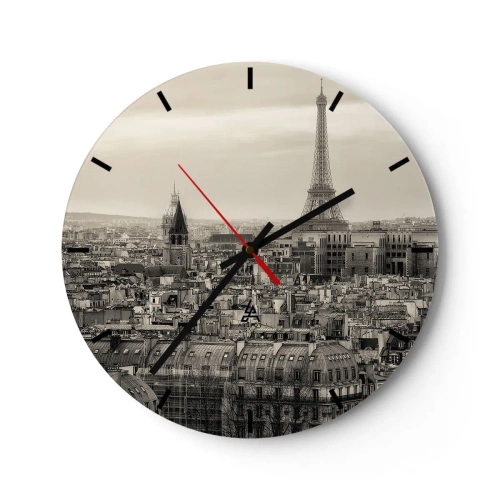 Vægur, Uret - Over Paris' hustage - 40x40 cm