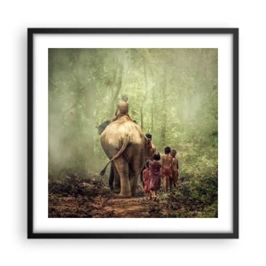 Plakat i sort ramme - Den nye Junglebog - 50x50 cm