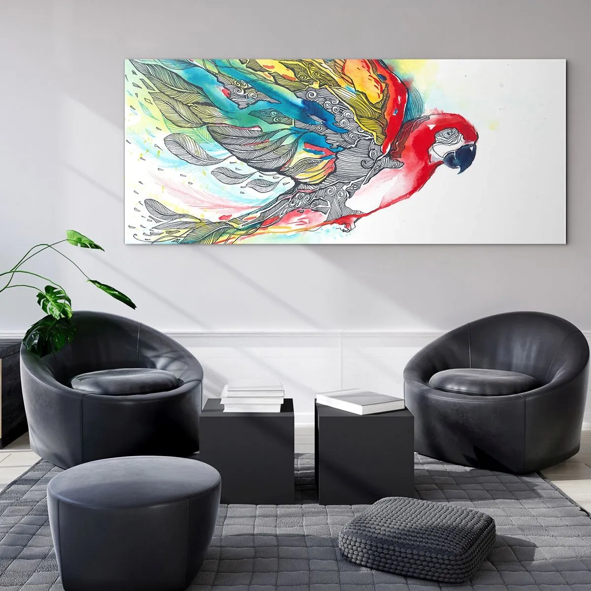Billede på glas - Lev farverigt - 160x50 cm