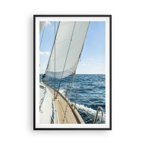 Plakat i sort ramme - Ahoj , eventyr - 61x91 cm