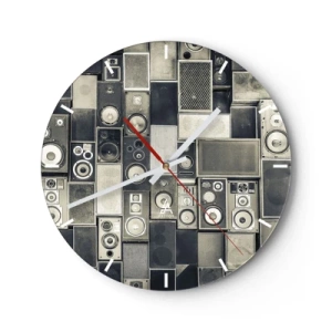Vægur, Uret - Højttalersæt i retrostil - 30x30cm - Og alt er i orden - Moderne vægdekoration til stue, køkken og soveværelse ARTTOR