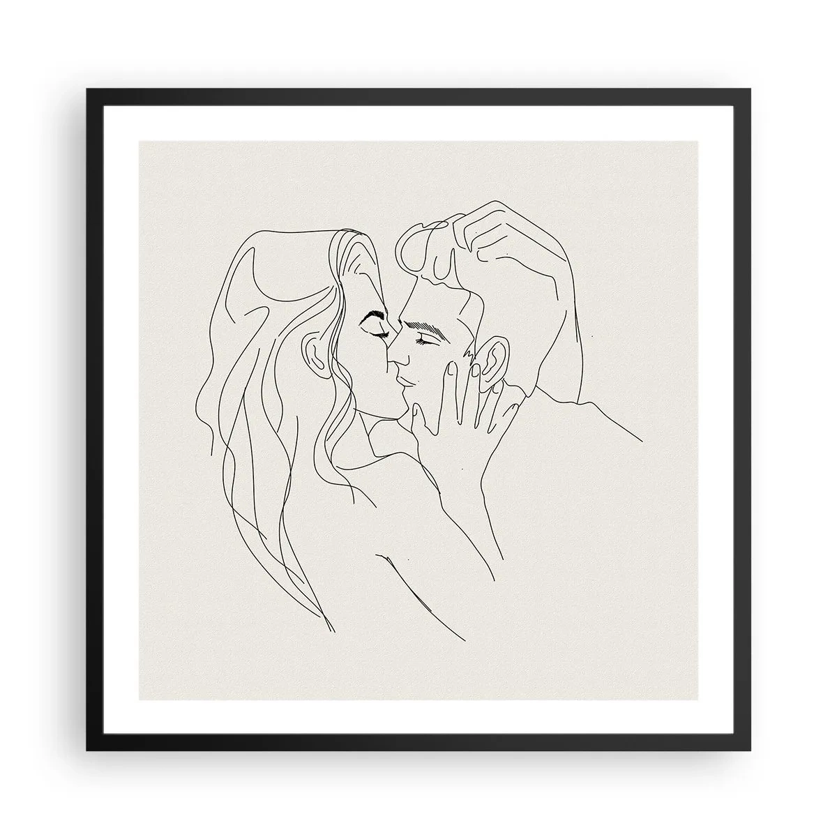 Plakat i sort ramme - Forviklet i følelser - 60x60 cm