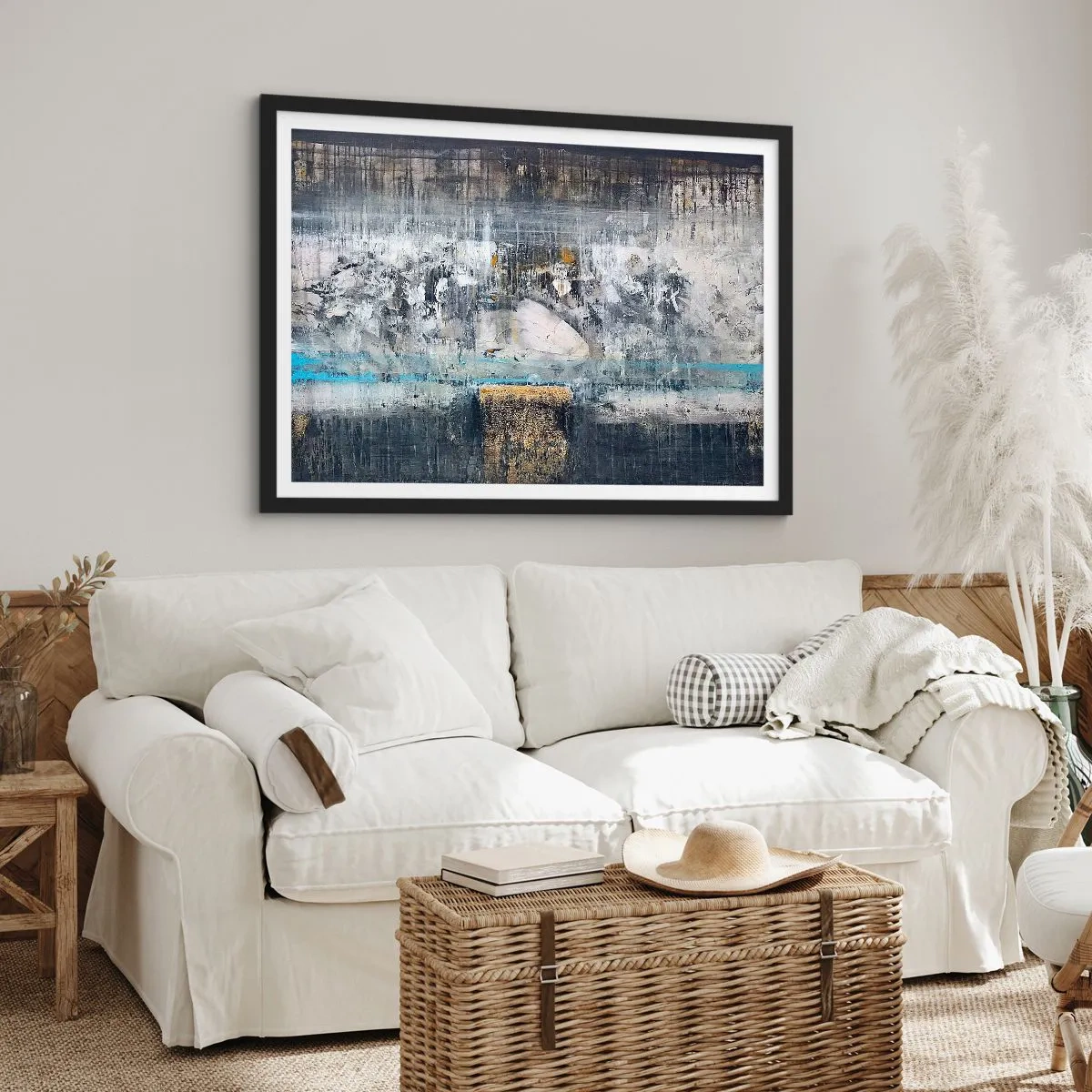 Plakat i sort ramme - Som på is, som på fortovet - 70x50 cm