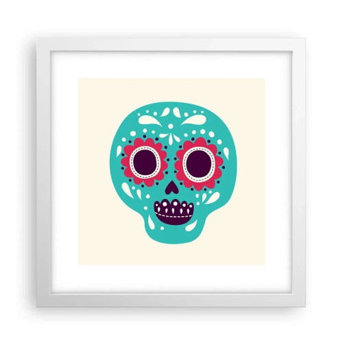 Plakat i hvid ramme - Livet - sjovt indtil døden - 30x30 cm