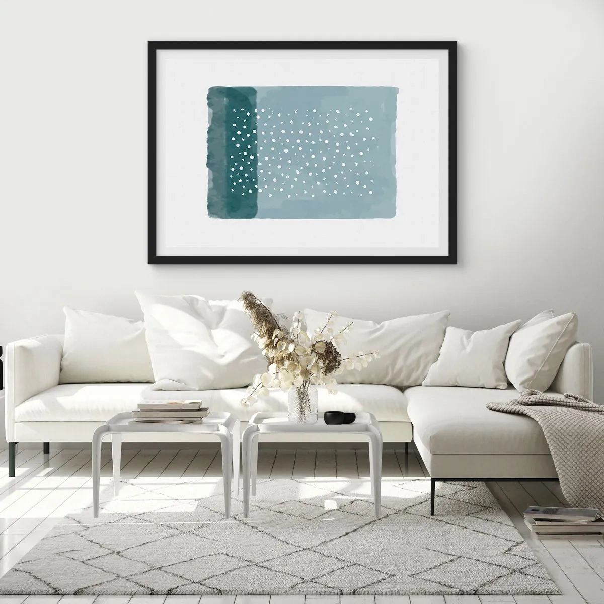 Plakat i sort ramme - Dyrket i blåt - 70x50 cm