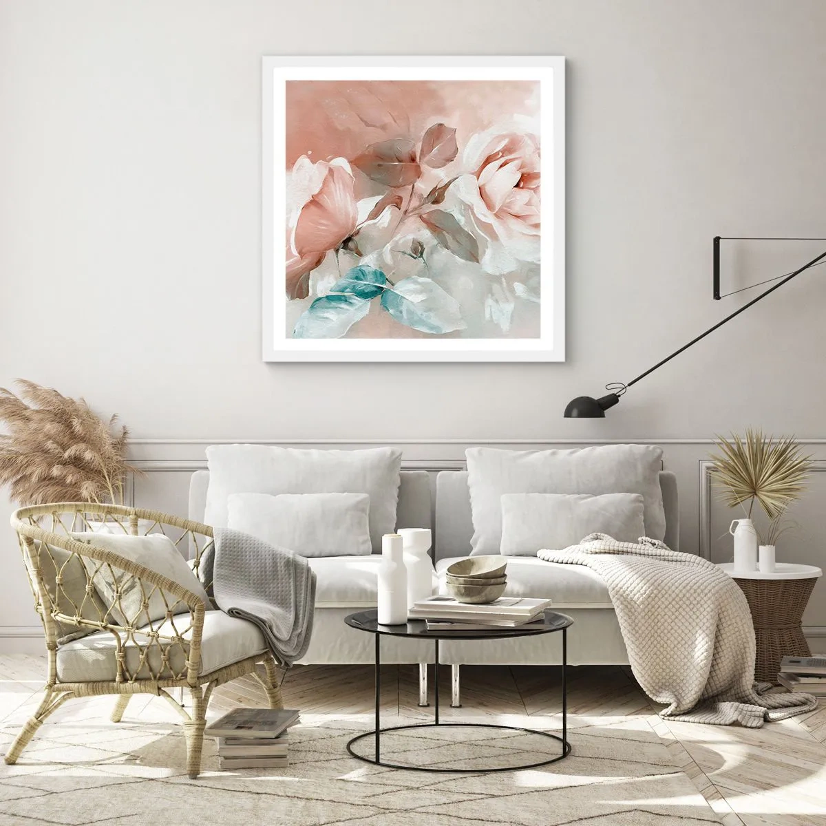 Plakat i hvid ramme - Den romantiske ånd - 60x60 cm