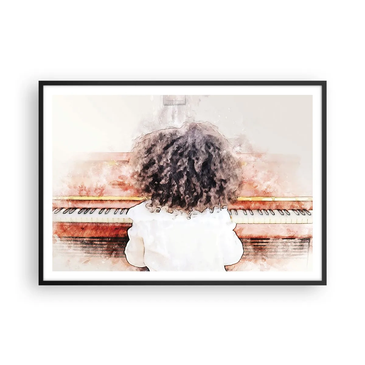 Plakat i sort ramme - i et ny verden - 100x70 cm