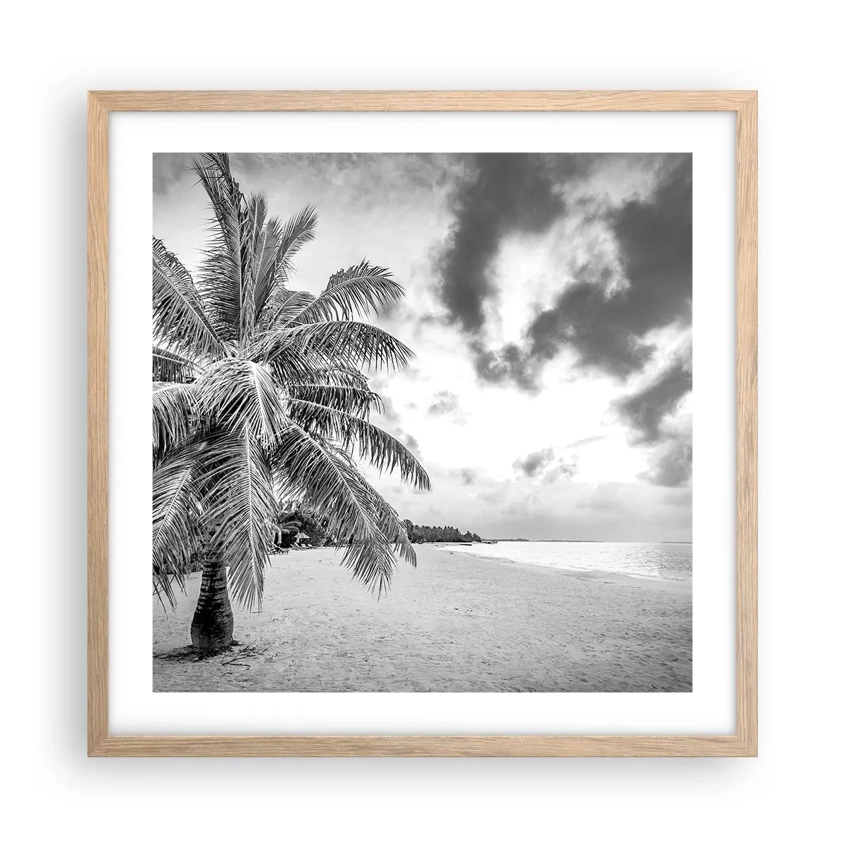 Plakat i ramme af lyst egetræ - Når du længes efter ensomhed.... - 50x50 cm