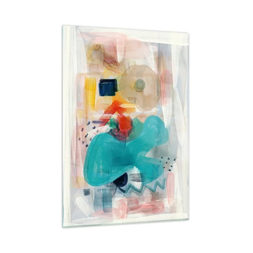 Billede på glas - Et farverigt spil - 50x70 cm