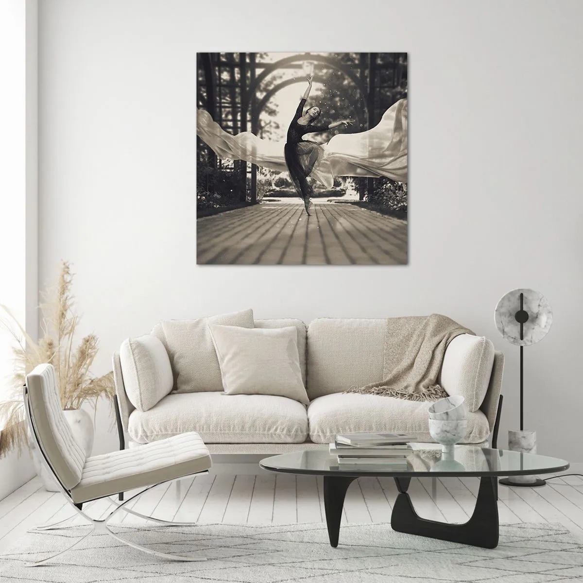 Billede på glas - Dans i haven - 30x30 cm